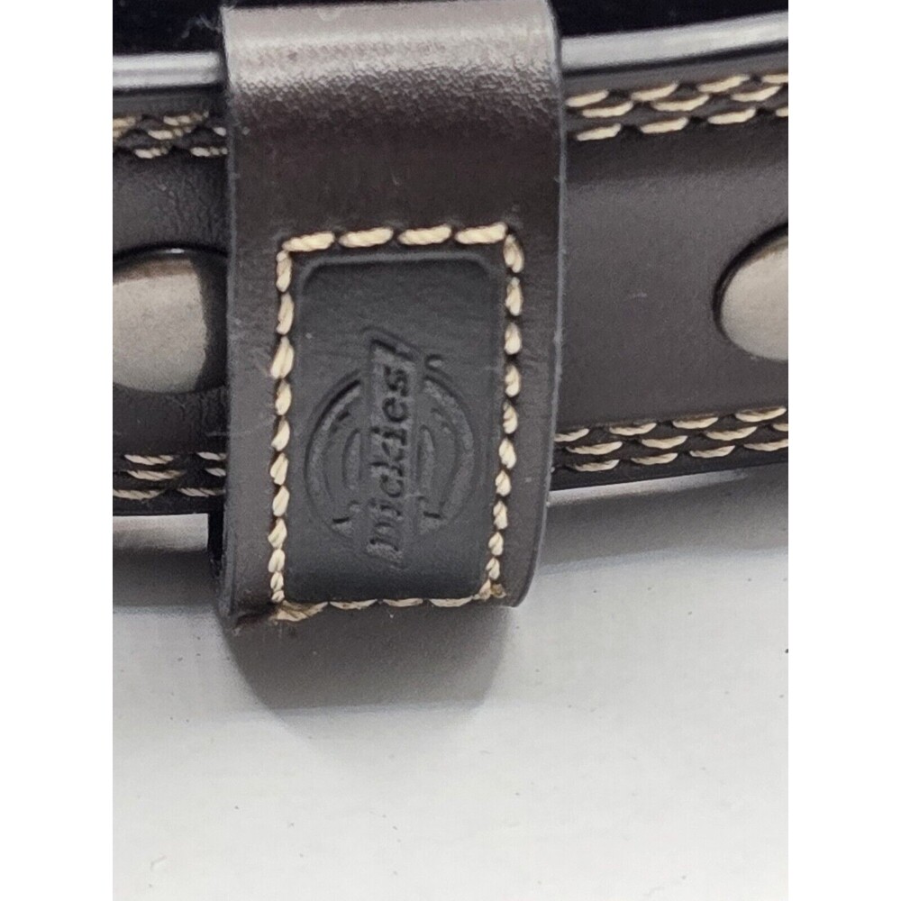 Dickies Stitched Brown 1.5" Wide Leather Belt Men's Size 34 - 36"